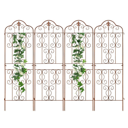 hogardeck 4 Packs 60 * 18 inch Metal Garden Trellis for Climbing Plants Outdoor,Heavy Duty,Gold Coating Rustproof Trellis for Rose, Vegetable, Flowers, Expandable,Perfect for Training Climbing Plants