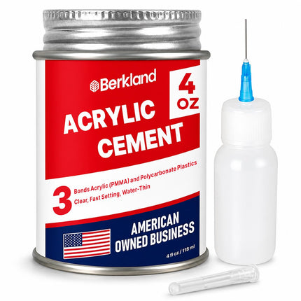 Berkland Acrylic Bonding Cement, 4 oz with Applicator Bottle