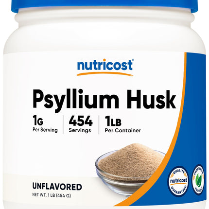 Nutricost Psyllium Husk Ground Powder (1lbs) - Gluten Free and Non-GMO