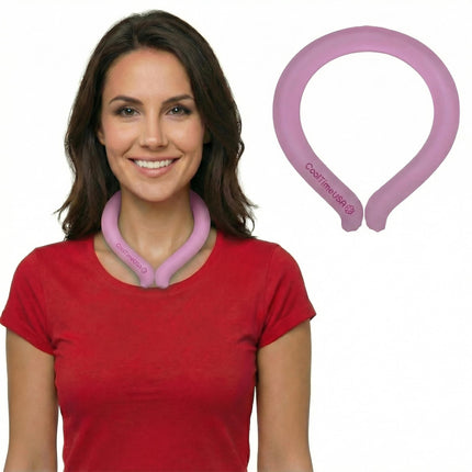 CoolTimeUSA Neck Cooling Tube | Wearable Cooling Wrap for Summer Heat | Hands Free Cold Pack - (Pink) (Set of 3)