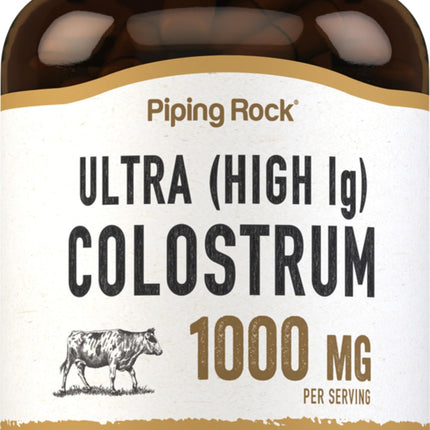 Piping Rock Colostrum Capsules 1000mg | 120 Pills | Supplement for Women and Men | 20% Immunoglobulin | Vegetarian, Non-GMO, Gluten Free