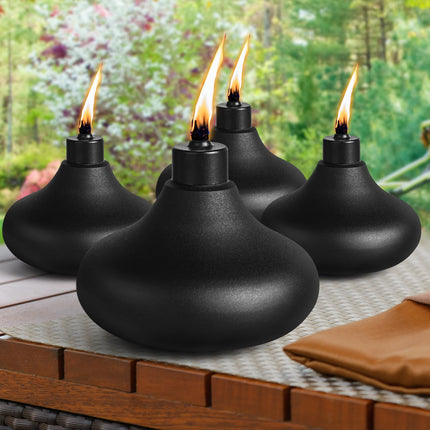 FAN-Torches 4 Pack Table Top Torches, 24.5oz Citronella Torches for Outside, Decorative Tabletop Lantern for Yard, Patio, Deck, Garden, Party, Landscape