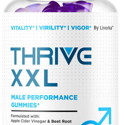 Thrive XXL Gummies - Official ThriveXXL Supplement Support Gummys for Men, ThriveXXLGummies All Natural - Maximum Strength, Advanced Formula for Health & Wellness, 60 Gummies for 1 Month