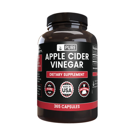 Pure Original Ingredients Apple Cider Vinegar (365 Capsules) No Magnesium Or Rice Fillers, Always Pure, Lab Verified
