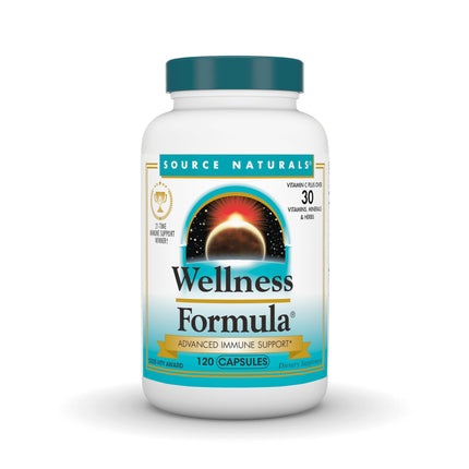 Source Naturals Wellness Formula, Advanced Immune Support*, Bio-Aligned Vitamins & Herbal Defense - Immune System Support Supplement & Immunity Booster - 120 Capsules