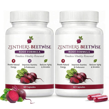 ETUIH Zenthers Beetwise,Beetwise By Zenther, Zenthers Beetwise Root Formula Cold Pressed, Vegan-Friendly,Non-GMO, 60 Capsules (2 PCS)