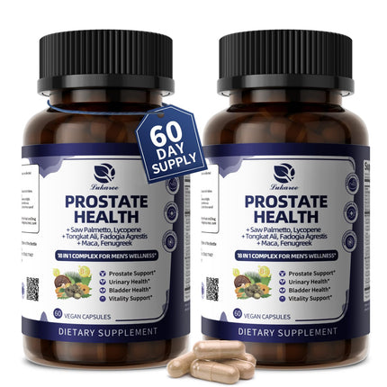 Lukaree Prostate Health Supplements for Men - 18 in 1 Saw Palmetto with Pumpkin Seed & Nettle - Advanced DHT Blocker - Urinary Tract Health Support - with Ashwagandha, Reishi, 2 Pack