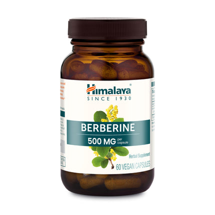Himalaya Berberine - Herbal Supplement for Supporting Normal Metabolism, Immune, and Digestive Health - Vegan, Gluten Free, 500 mg, 60 Vegetarian Capsules