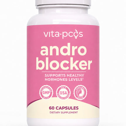 VITA-PCOS AndroBlocker Supplement for Women - Stinging Nettle Capsules with Zinc & Inositol for Hair & Overall Well-Being - Saw Palmetto for Women Energy, Vitality, & Daily Wellness - 60 Capsules