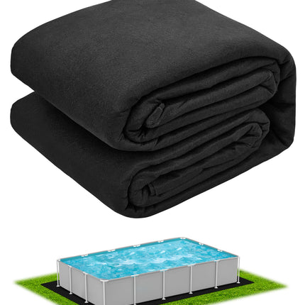 Mosenpol 9' × 18' Rectangle Pool Liner Pad for Above Ground Pool, Durable Pre-Cut Under Pool Padding, Puncture Protection and Extend Liner Life