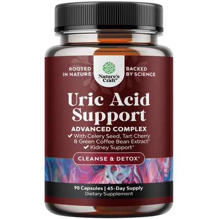 Green Coffee Bean Extract for Uric Acid Cleanse & Detox - Green Coffee Beans with Turmeric, Tart Cherry & Celery Seed for Adults - Daily Uric Acid Flush for Joints Support & Kidney Cleanser – 90 Ct