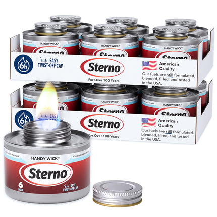 Sterno Handy Wick Twist Top Chafing Fuel, 6-Hour Burn, 12 Pack