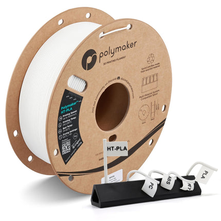 Polymaker HT-PLA Filament 1.75mm White 1KG, High Temp PLA, Neatly Wound