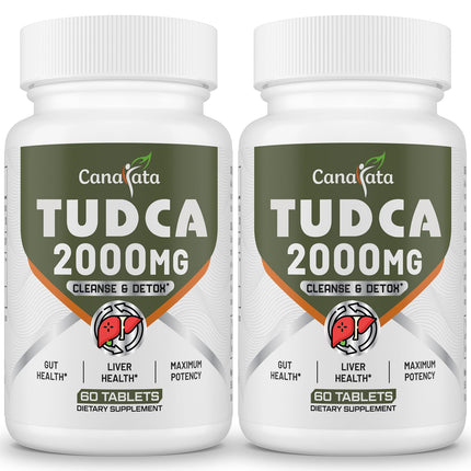 Canarata TUDCA Liver Supplements 2000mg - Strong Bile Salts Support Liver Detox & Cleanse - Liver and Gallbladder Health Formula-Easy to Swallow Tablets-60 Days Supply