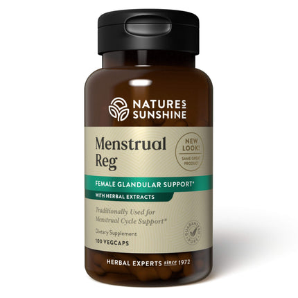 Nature's Sunshine Menstrual Reg, 100 Capsules, Kosher | Herbal Supplement Helps Maintain Hormone Balance and Promotes a More Comfortable Menstrual Cycle