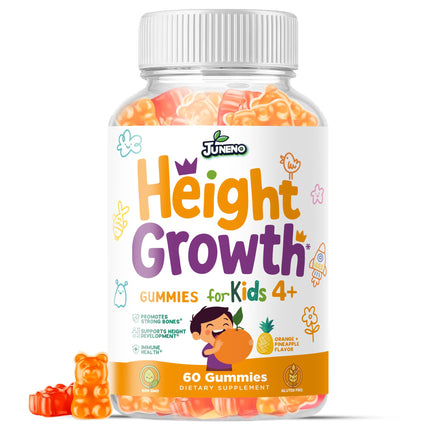 Juneno Height Growth Vitamins Supplement Gummies - Grow Taller for Teens Kids Boys Girls - Natural Height Increaser Maximizer Multivitamin
