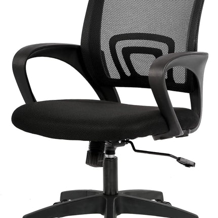BestOffice Ergonomic Office Chair | Mid-Back Swivel Desk Chair | Dark Black