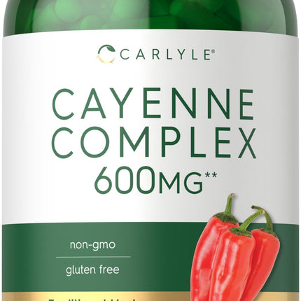 Carlyle Cayenne Pepper Capsules | 350 Pills | Non-GMO, Gluten Free Supplement