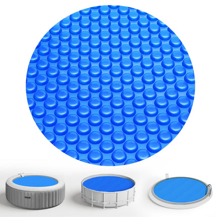 KETNET Solar Pool Cover 6 ft Round for 6-24ft Above Ground Inground Pools, Hot Tub Spa Thermal Heating Bubble Wrap Covers, 12 Mil Heavy-Duty Circle Blue Floating Blanket Mat for Swimming Pools