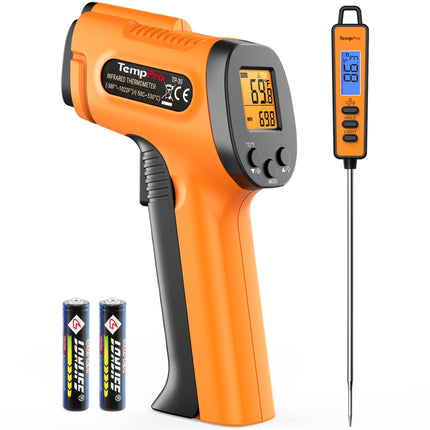 TempPro TempScan Infrared Thermometer Gun with Super Long Meat Probe