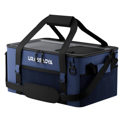 [2026 Updated] 50 Can Collapsible Soft Cooler Bag with Hard PP Lid, Leakproof Insulated Ice Chest with Quick-Access Top Hatch, Bottle Opener & Mini Table for Beach, Camping, Travel (Navy Blue)