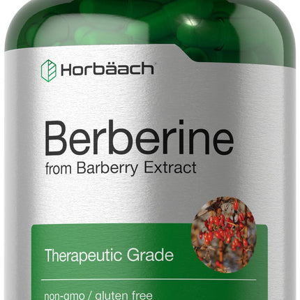 Horbaach Berberine HCL Supplement | 500mg | 120 Capsules | from Barberry Extract | Therapeutic Grade | Vegetarian, Non-GMO, Gluten Free