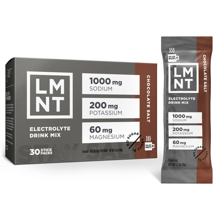 LMNT Zero Sugar Hot Chocolate or Coffee Mixer - Chocolate Salt | Drink Mix | 30-Count