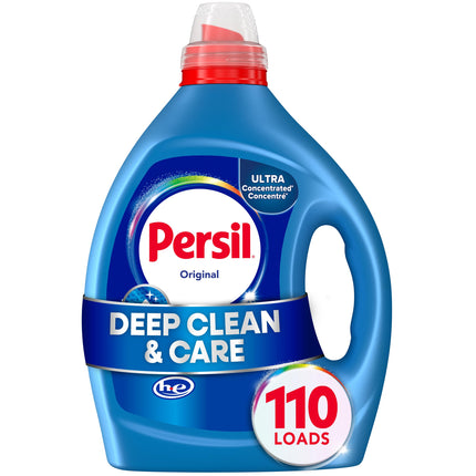 Persil Original Everyday Clean Liquid Laundry Detergent, 82.5 Fl Oz, 110 Loads, Ultra Concentrated, Deep Clean & Care for Colors & Whites, Laundry Soap for All Water Temperatures, HE Safe