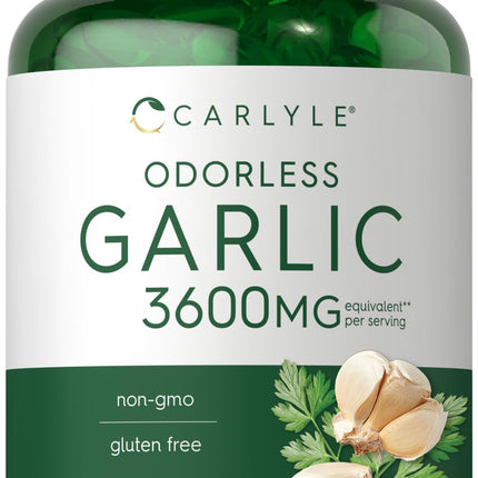 Carlyle Odorless Garlic Supplement | 400 Softgels | Herbal Extract Pills | Non GMO, Gluten Free Formula