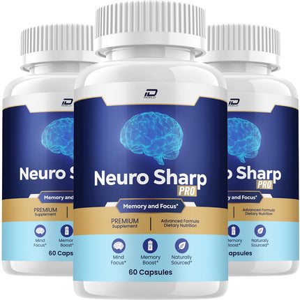 Neuro Sharp Supplement Capsules – Neuro Sharp Natural Blend Formula Focus Memory Support and Reviews (3 Pack – 180 Capsules)