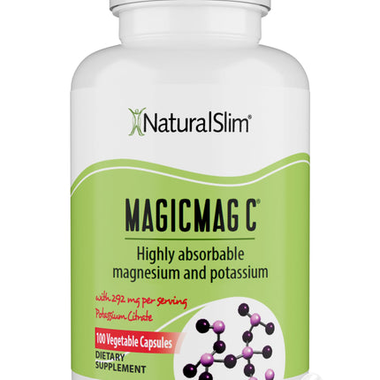 MagicMag C by NaturalSlim, Magnesium Citrate Capsules for Muscle Relaxation, Sleep Quality, Nerve Function & Electrolyte Support, Daily Magnesium Supplement for Men and Women, 100 Capsules