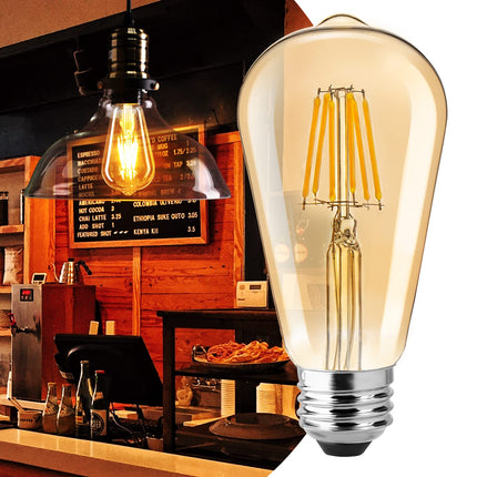 Brightown Edison Bulb, Dimmable 6W E26 LED Bulbs 60 Watts Equivalent Warm White, 6 Pack