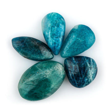 CRYSTALINES (5pcs) Natural Green Afghanite Gemstone, Bulk Loose Cabochon for Jewelry Making, Wicca & Reiki Healing Crystals, Polished Stones Supplies, Wire Wrapping, Gems Collector