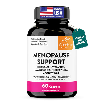 Complete Menopause Support Supplement For Women | With Ashwagandha, Black Cohosh, Dong Quai & Muira Puama | Helps Easing Hot Flashes, Night Sweats, Mood Swings, Hormone Balance & Harmony | 60 Capsules