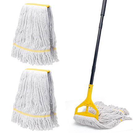 Commercial Mop with 3 Large Replacement Heads,Heavy Duty Industrial Mops