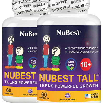 NuBest Tall 10+ - Advanced Bone Strength Formula - Supports Immunity, Healthy Development & Optimal Wellness - for Children (10+) & Teens Who Drink Milk Daily - Pack 2 | 2 Months Supply