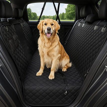 fidozen Extra Large Dog Car Seat Cover for Back Seat (59" W x 63" L) - XL Visual Mesh Window 100% Waterproof Dog Hammock for Full-Size Trucks & Large SUVs - Non-Slip 600D Heavy Duty Pet Seat Protector