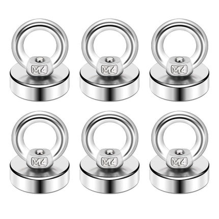 DIYMAG Magnetic Hooks with Countersunk Hole Eyebolt 40LBS 6 Pack