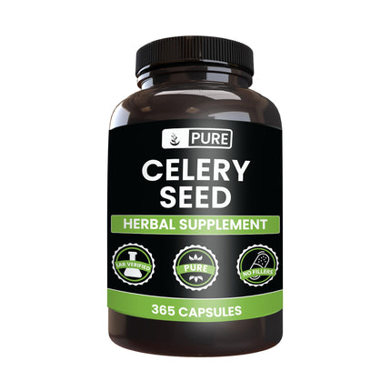 Pure Original Ingredients Celery Seed (365 Capsules) No Magnesium Or Rice Fillers, Always Pure, Lab Verified