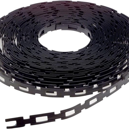 Master Mark ChainLock 1 in. x 100 ft. Plastic Tree Support, Plant and Cable Ties, Interlocking Reusable Tree Straps, Adjustable, Landscape Accessories, Black