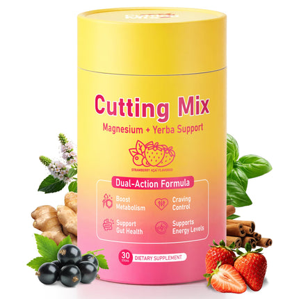 MIDDKUOO Cutting Drink Mix – Dual-Action Satiety Signaling, Energy & Digestive Health with Berberine, Chromium, FOS, Yerba Mate & 5-HTP | Vegan, Sugar-Free, Non-GMO - 30 Sticks