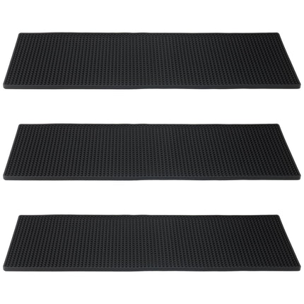 FUNSUEI 3 PCS 8 x 24 Inch Rubber Bar Mats, Non-Slip Rubber Bar Service Top Spill Mats, PVC Bar Spill Mat Drinks Mixing Pad for Bars, Home Kitchen, Pubs, Restaurants