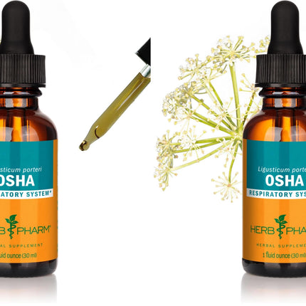 Herb Pharm OSHA Root Liquid Extract for Respiratory Support - 1 Ounce (Pack of 2)