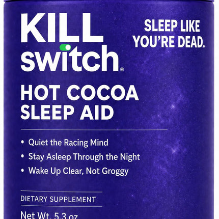 SWITCH Killswitch Sleep Aid for Adults – Fall Asleep Fast & Wake Refreshed, Sugar-Free Hot Chocolate Supplement - Magnesium, Tart Cherry, L-Theanine & More for Restful Sleep, 30 Servings, Made in USA