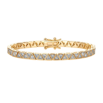 PAVOI CZ Statement Tennis Bracelet Set, 18K Gold Plated, Yellow Gold, 6.5
