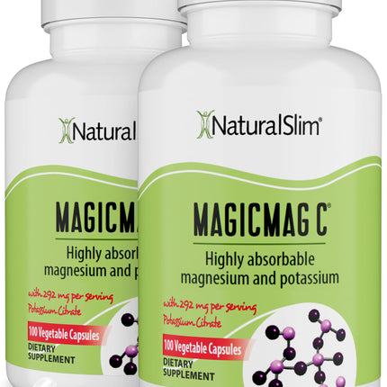 MagicMag C by NaturalSlim, Magnesium Citrate Capsules for Muscle Relaxation, Sleep Quality, Nerve Function & Electrolyte Support, Daily Magnesium Supplement for Men and Women, 100 Capsules