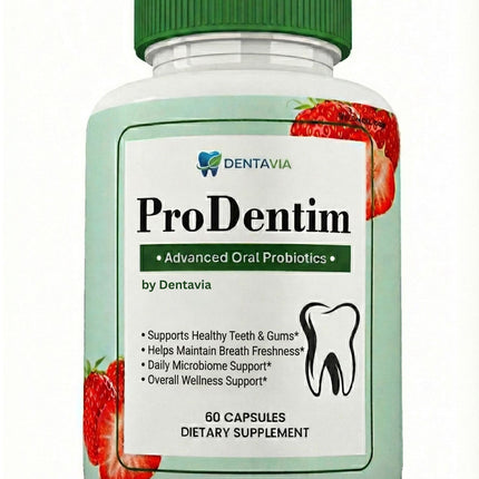 Dentavia ProDentim Oral Probiotic Supplement – 4 Strain Formula for Gum Wellness & Fresh Breath Support – Daily Oral Wellness Capsules – Non Chewable – 60 Capsules