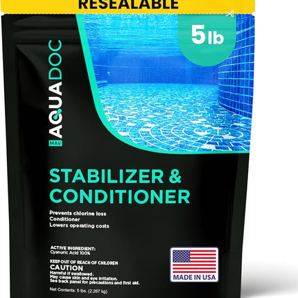 MAV AquaDoc Pool Stabilizer and Conditioner - 5lb - Cyanuric Acid Stabilizer for Swimming Pools - Pool Chemicals Made in the USA