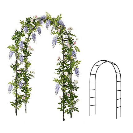 SCENDOR Iron Pergola Arbor Practical, 7.9 Feet High x 4.6 Feet Wide, Assemble Easily for Various Climbing Plant Wedding Garden Arch Bridal Party Decoration Wide Arbor
