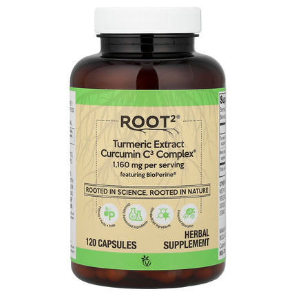Vitacost Root2®, Turmeric Extract Curcumin C3 Complex®, 120 Capsules